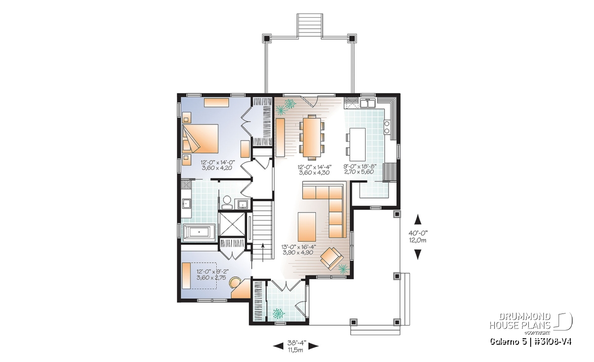 1st level - Country rustic home with large bonus room, up to 4 bedrooms, home office, kitchen island &amp; pantry - Galerno 5