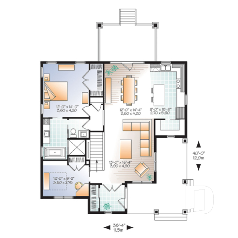 1st level - Country rustic home with large bonus room, up to 4 bedrooms, home office, kitchen island & pantry - Galerno 5