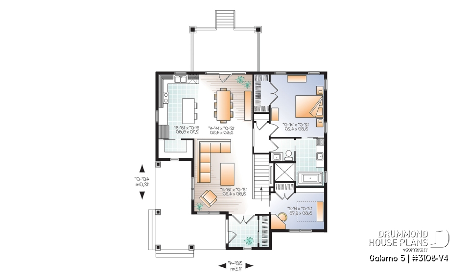 1st level - Country rustic home with large bonus room, up to 4 bedrooms, home office, kitchen island &amp; pantry - Galerno 5