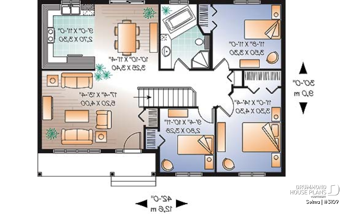 1st level - Affordable 3 bedroom bungalow with separate corner bath and shower - Selma