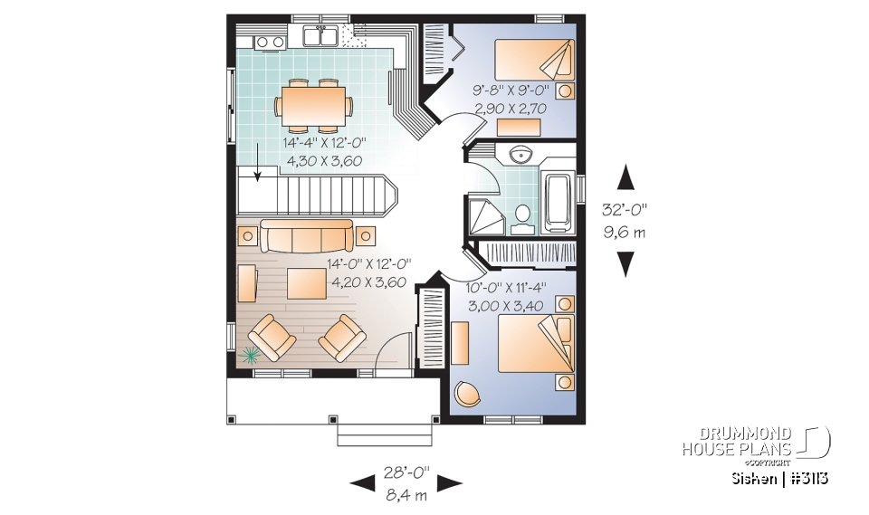 1st level - Lozère House Plan (#3113) | Affordable Small Country Home with Simple Construction - Sisken