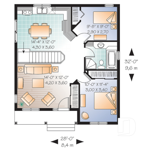 1st level - Lozère House Plan (#3113) | Affordable Small Country Home with Simple Construction - Sisken