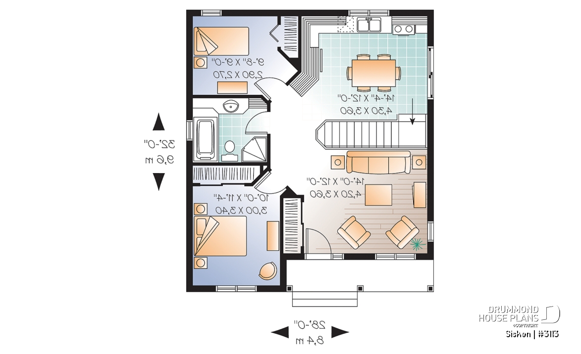 1st level - Lozère House Plan (#3113) | Affordable Small Country Home with Simple Construction - Sisken