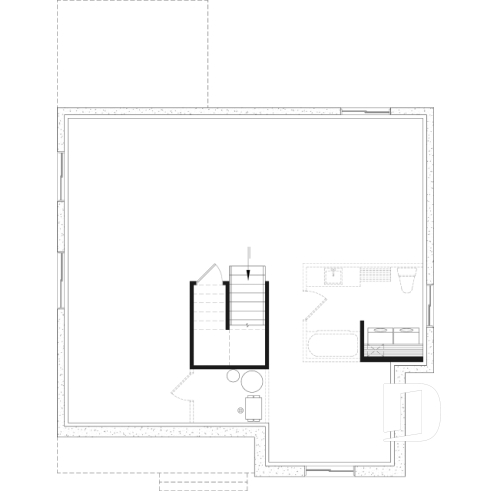 Unfinished basement - Affordable Compact Farmhouse Ranch Home Plan with Up to 5 Bedrooms and Optional Finished Basement - Sisken 3