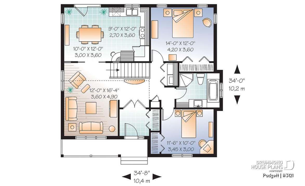 1st level - 2 bedroom ranch bungalow, affordable, cathedral ceiling, eat-in kitchen, pantry,laundry on main - Padgett