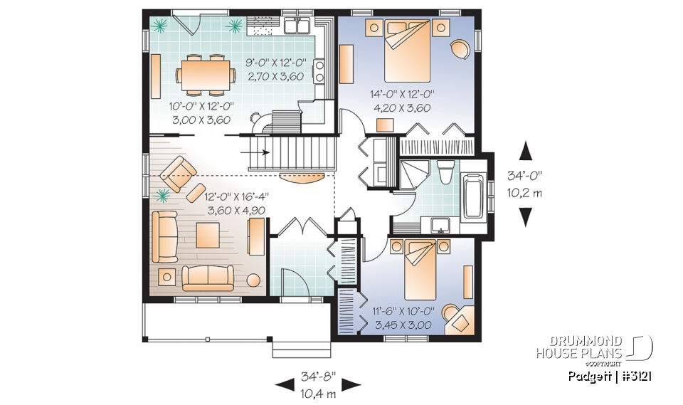 1st level - 2 bedroom ranch bungalow, affordable, cathedral ceiling, eat-in kitchen, pantry,laundry on main - Padgett