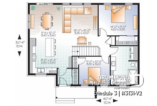1st level - Open concept modern bungalow with 2 large bedrooms, great open floor plan concept - Erindale 3
