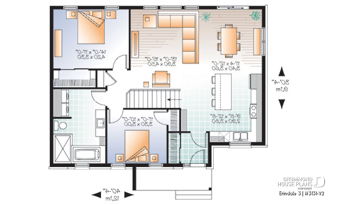 1st level - Open concept modern bungalow with 2 large bedrooms, great open floor plan concept - Erindale 3