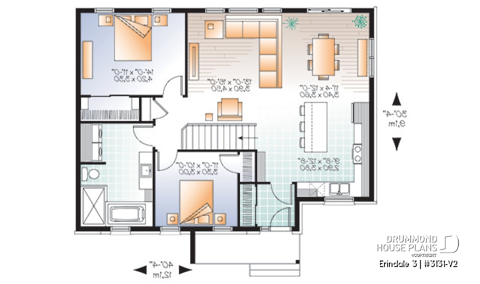 1st level - Open concept modern bungalow with 2 large bedrooms, great open floor plan concept - Erindale 3