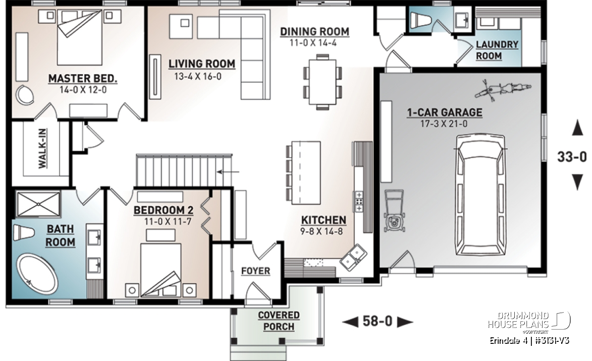 1st level - Open floor plan Ranch Bungalow with lots of amenities such as walk-in, laundry room, garage and more - Erindale 4