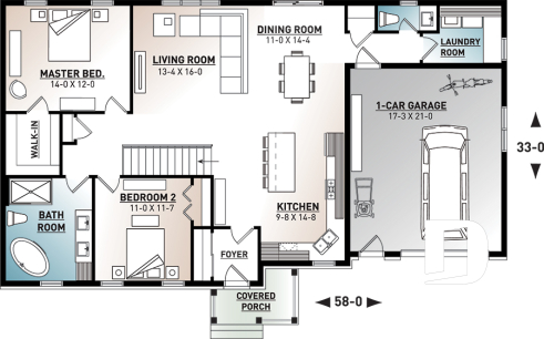 1st level - Open floor plan Ranch Bungalow with lots of amenities such as walk-in, laundry room, garage and more - Erindale 4