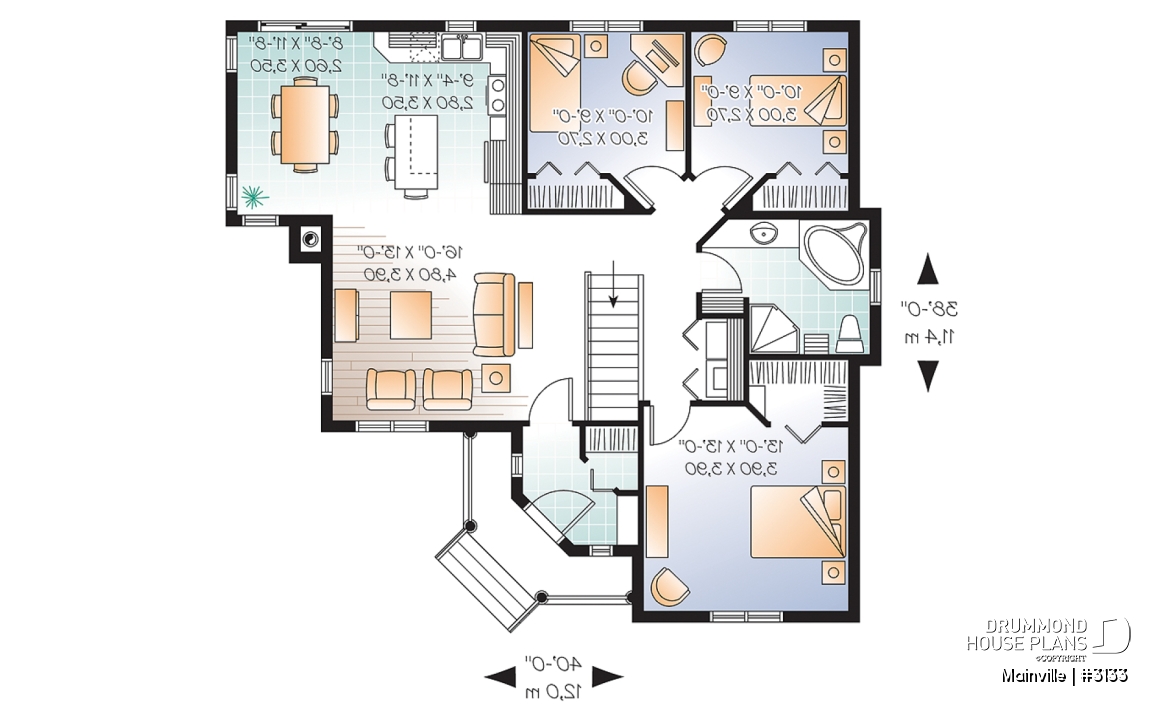 1st level - Affordable Country style bungalow, open floor plan, 3 bedrooms, laundry on main floor &amp; full basement - Mainville