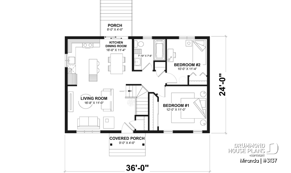 1st level - An affordable house plan designed for the real needs of today’s families - Miranda