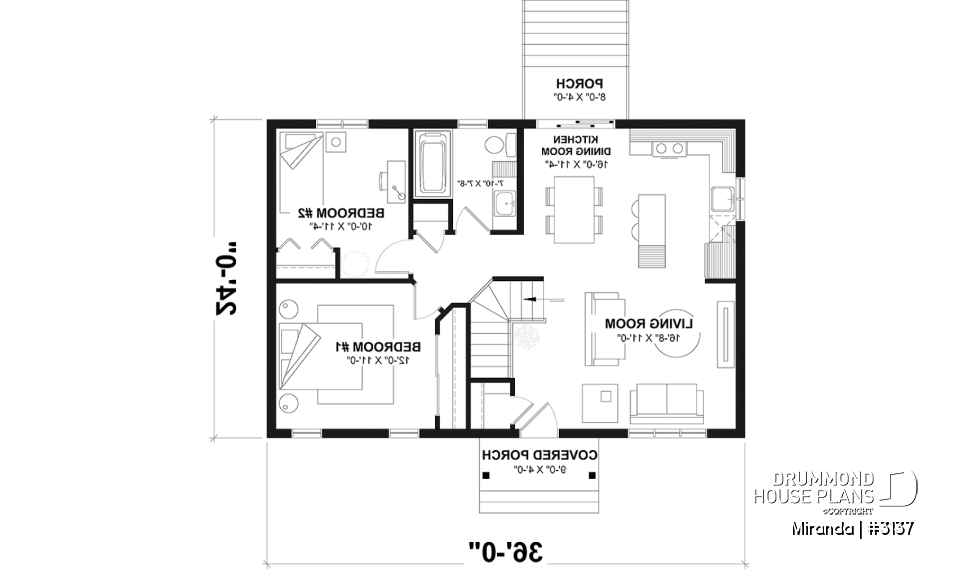 1st level - An affordable house plan designed for the real needs of today’s families - Miranda