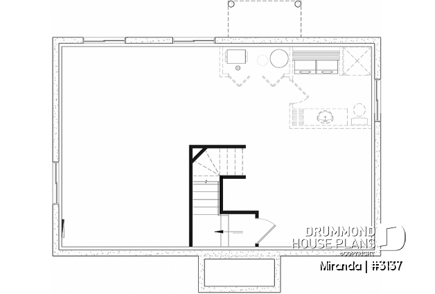 Basement - Economical Modern Rustic Starter home design with open floor plan concept - Miranda