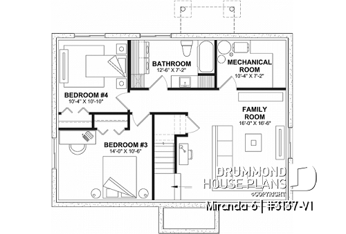 Basement - Economical 4 bedrooms home with 2 family rooms, 2 baths, open floor plan concept - Miranda 6