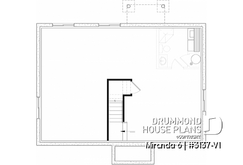 Unfinished basement - Economical 2 to 4 bedrooms home with 2 family rooms, 2 baths, open floor plan, optional finished basement ($) - Miranda 6