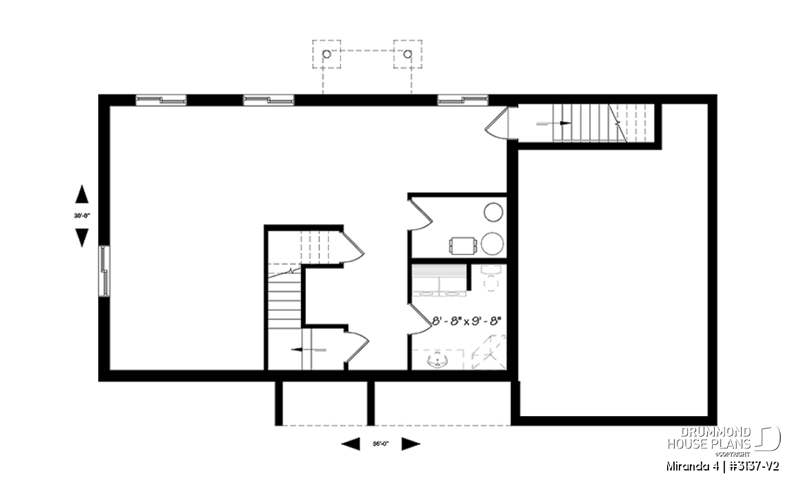 Basement - Compact Single-Story Farmhouse Home Plan with Garage, Ideal for First-Time Buyers and Small Budgets - Miranda 4