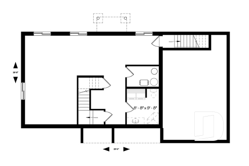 Basement - Country style bungalow with large one-car garage, great open kitchen, dining and living room concept, 2 beds - Miranda 4