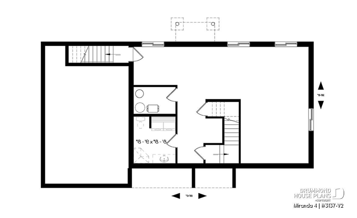 Basement - Compact Single-Story Farmhouse Home Plan with Garage, Ideal for First-Time Buyers and Small Budgets - Miranda 4