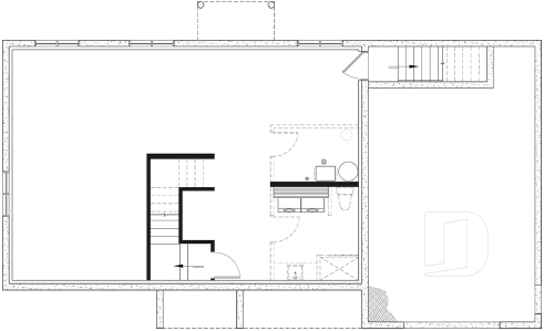 Unfinished basement - Compact Single-Story Farmhouse Home Plan with Garage, Ideal for First-Time Buyers and Small Budgets - Miranda 4