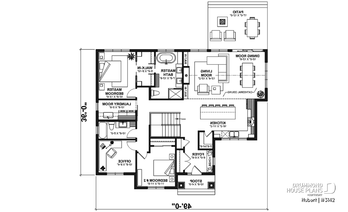 1st level - Bright Classic Bungalow with Cathedral Ceilings, 2 to 5 Bedrooms, Fireplace, and Main Floor Primary Suite - Hubert