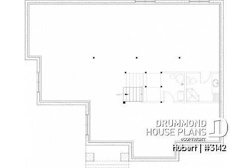 Unfinished basement - Family home plan, 2 to 5 beds if you finish the basement (optional $), den, home theater, game room, gym - Hubert