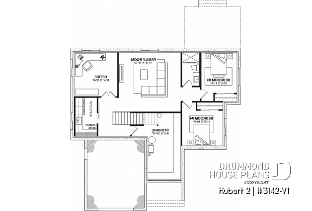 Finished basement (Optional $) - Classic style bungalow offering 2 to 5 bedrooms, open concept, cathedral ceiling, optional finished basement - Hubert 2