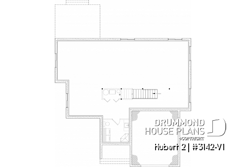 Unfinished basement - Classic style bungalow offering 2 to 5 bedrooms, open concept, cathedral ceiling, optional finished basement - Hubert 2