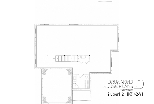 Unfinished basement - Classic style bungalow offering 2 to 5 bedrooms, open concept, cathedral ceiling, optional finished basement - Hubert 2