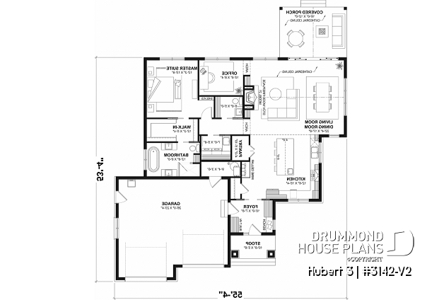 1st level (Optional $) - Single-story home with double garage, spacious main-floor primary suite, STÛV wood-burning fireplace, and den - Hubert 3
