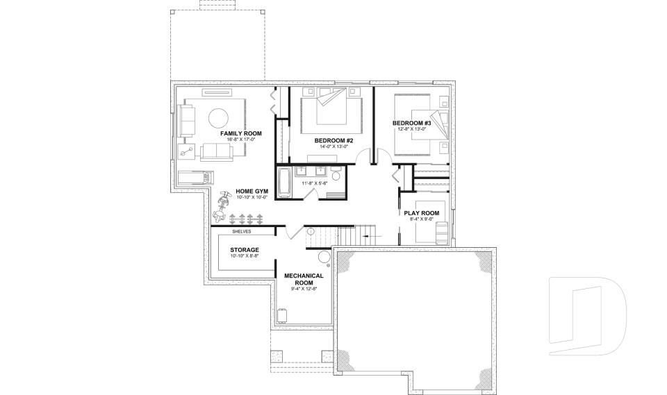 Finished basement (Optional $) -  - Hubert 3