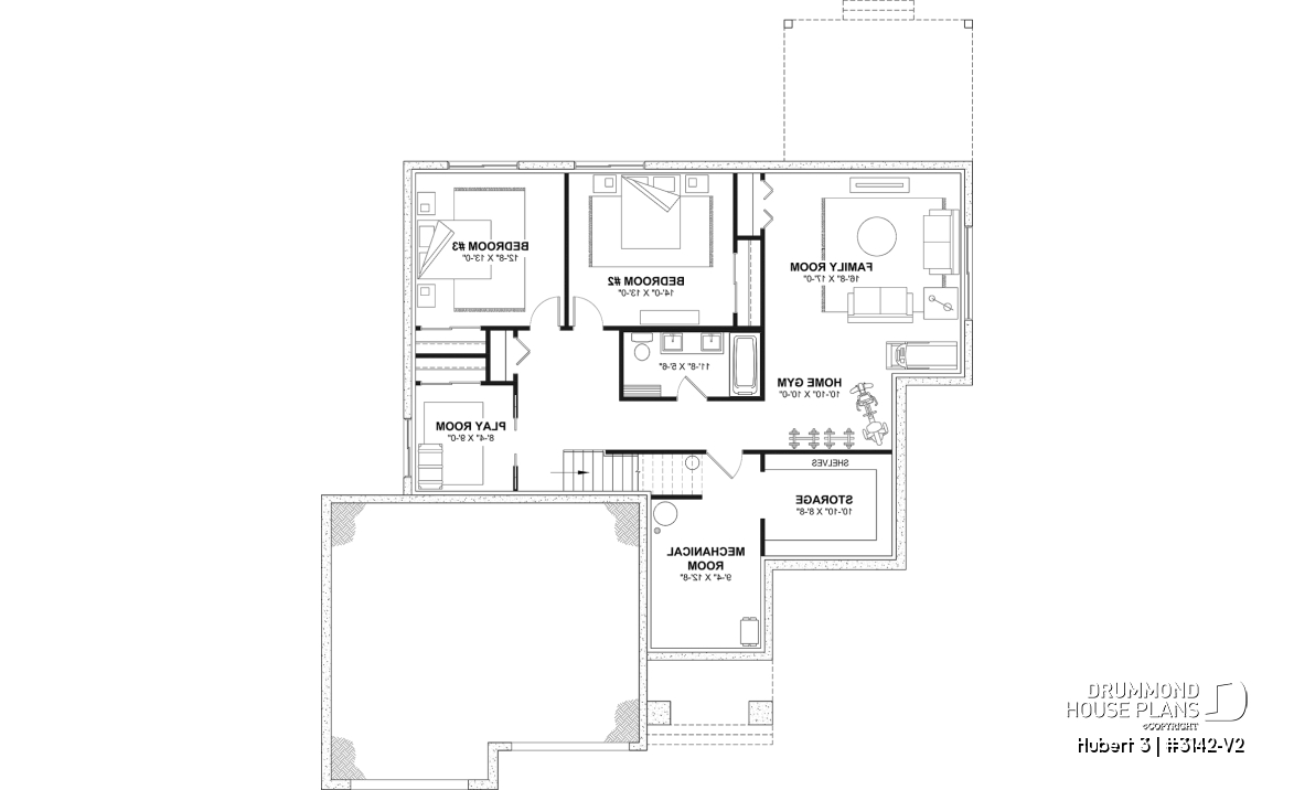 Finished basement (Optional $) - Single-story home with double garage, spacious main-floor primary suite, STÛV wood-burning fireplace, and den - Hubert 3