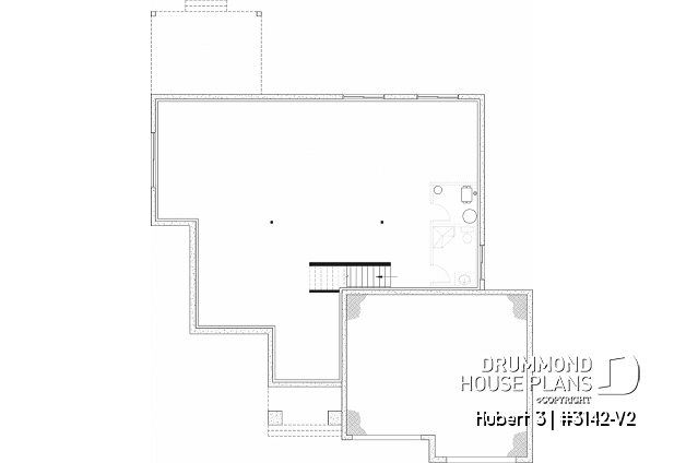 Unfinished basement - Single-story home with double garage, spacious main-floor primary suite, STÛV wood-burning fireplace, and den - Hubert 3