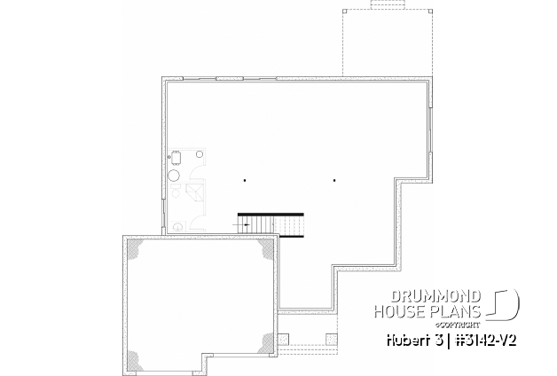 Unfinished basement - Single-story home with double garage, spacious main-floor primary suite, STÛV wood-burning fireplace, and den - Hubert 3