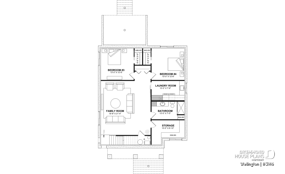 Finished basement (Optional $) - Modern Craftsman style 2 to 4 bedroom home with living &amp; family rooms, ideal home for big family - Wellington