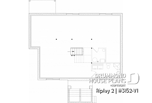 Unfinished basement - Single-storey home with optional finished basement ($) for up to 4 beds, 2 baths and 2 living rooms - Ripley 2