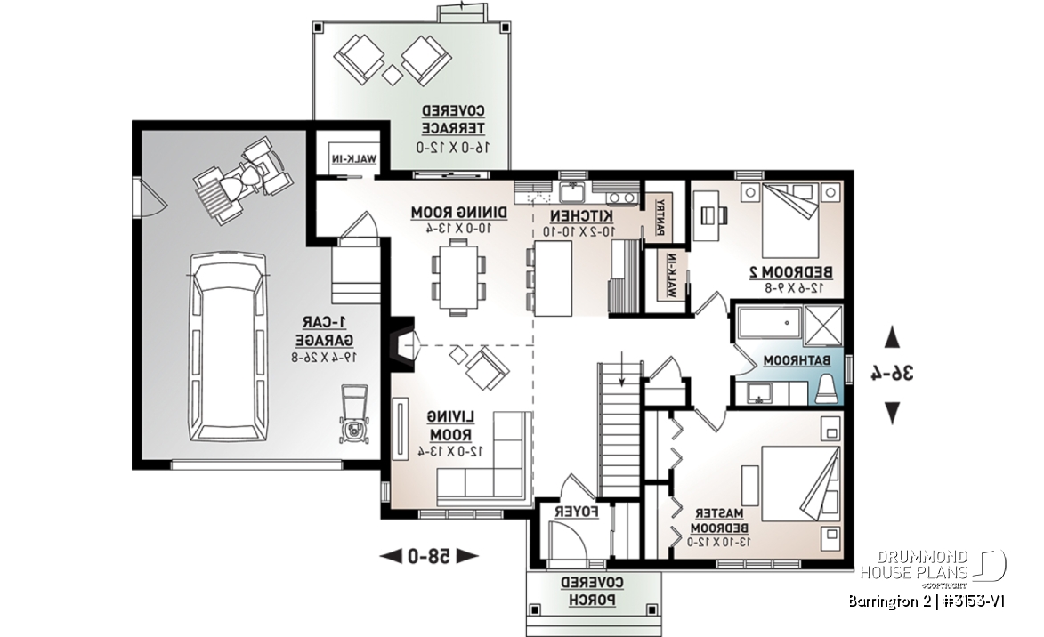 1st level - Craftsman-style ranch bungalow with daylight basement, 2 beds, oversized single garage &amp; open-living space - Barrington 2