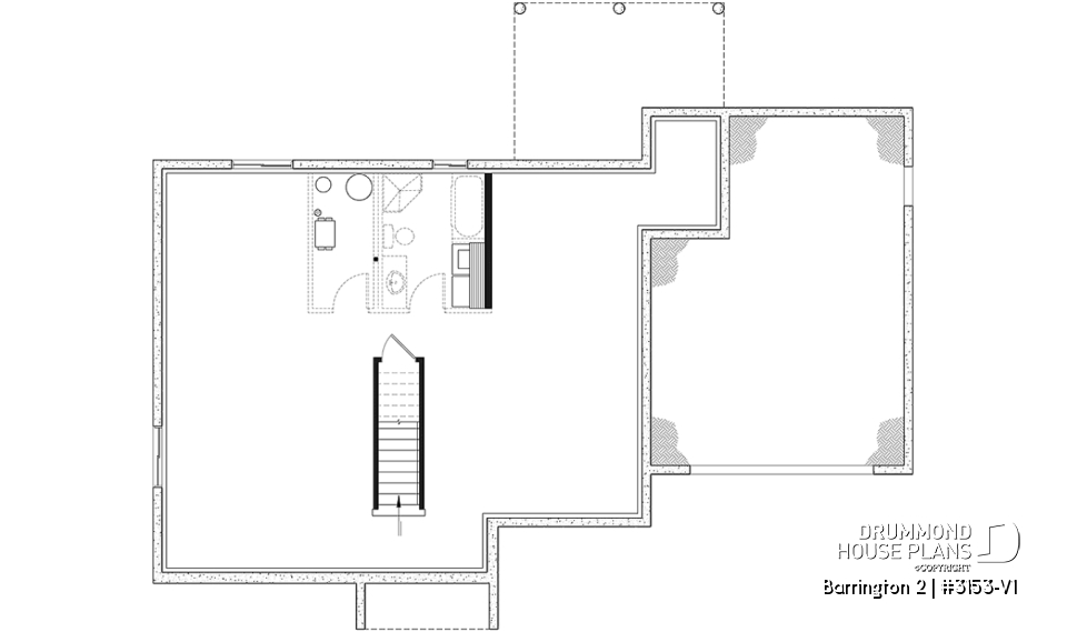 Unfinished basement - Craftsman-style ranch bungalow with daylight basement, 2 beds, oversized single garage &amp; open-living space - Barrington 2