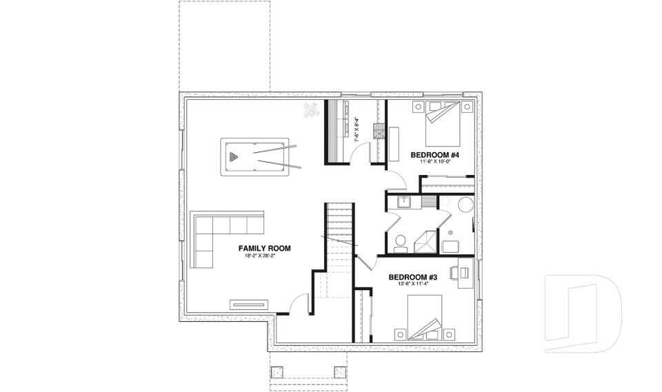Finished basement (Optional $) -  - Barrington 4