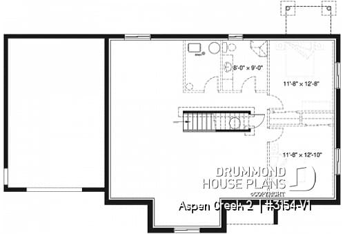 Basement - 2 bedroom bungalow with garage, mud room, laundry room on main and open floor plan - Aspen Creek 2 