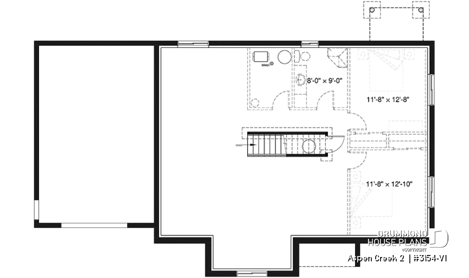 Basement - 2 bedroom Mountain style bungalow with garage, mud room, laundry room on main and open floor plan - Aspen Creek 2 