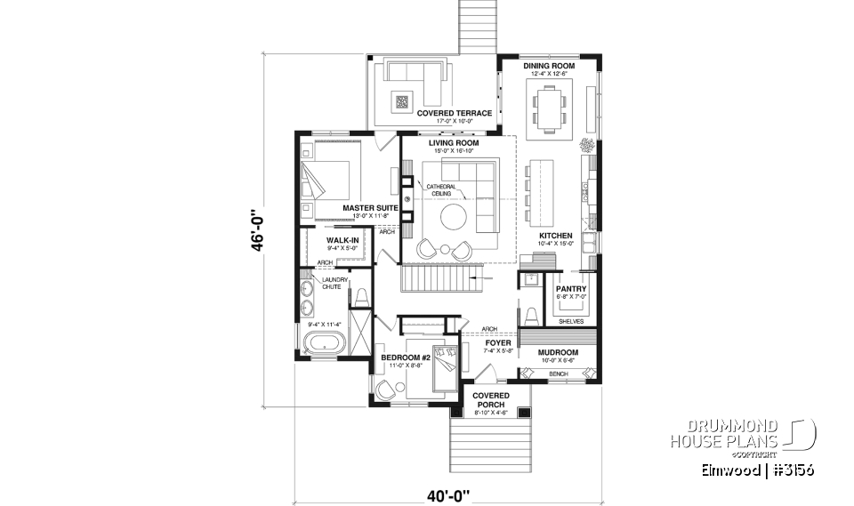 1st level - Single storey home with optional finished basement ($), master suite on main floor, sheltered terrace - Elmwood