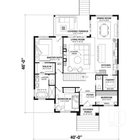 1st level - Single storey home with optional finished basement ($), master suite on main floor, sheltered terrace - Elmwood