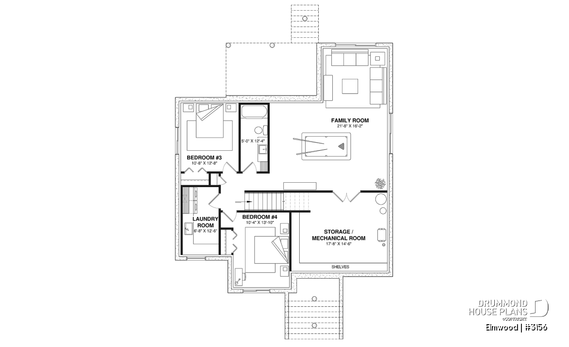 Finished basement (Optional $) - Single storey home with optional finished basement ($), master suite on main floor, sheltered terrace - Elmwood