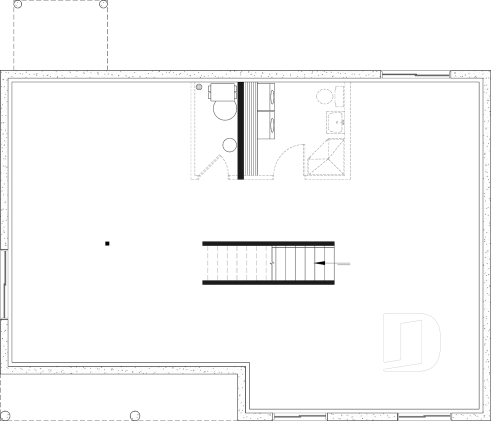Basement - Single-story house model with 3 bedrooms on the ground floor, unfinished daylight basement - Merrain
