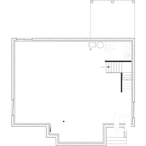 Unfinished basement - BOSTON Ranch Home Plan – 10' Ceilings, Cozy Fireplace and Flexible Finished Basement - Boston