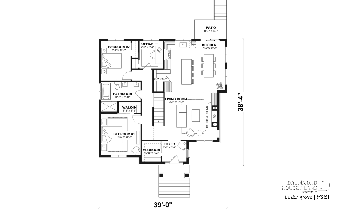 1st level - Single-story home model, 2 to 4 bedrooms, office, pantry, mudroom, optionnel finished basement ($) - Cedar grove
