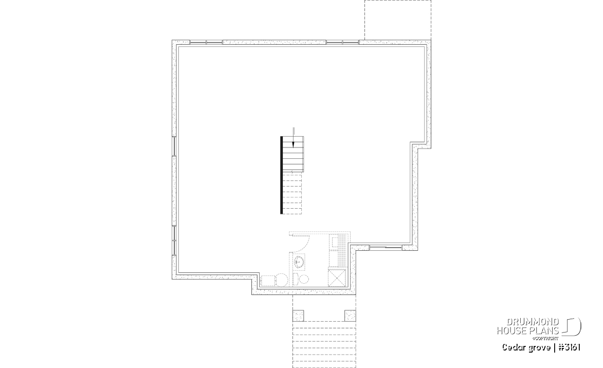 Unfinished basement - Single-story home model, 2 to 4 bedrooms, office, pantry, mudroom, optionnel finished basement ($) - Cedar grove