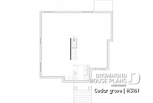 Unfinished basement - Single-story home model, 2 to 4 bedrooms, office, pantry, mudroom, optionnel finished basement ($) - Cedar grove